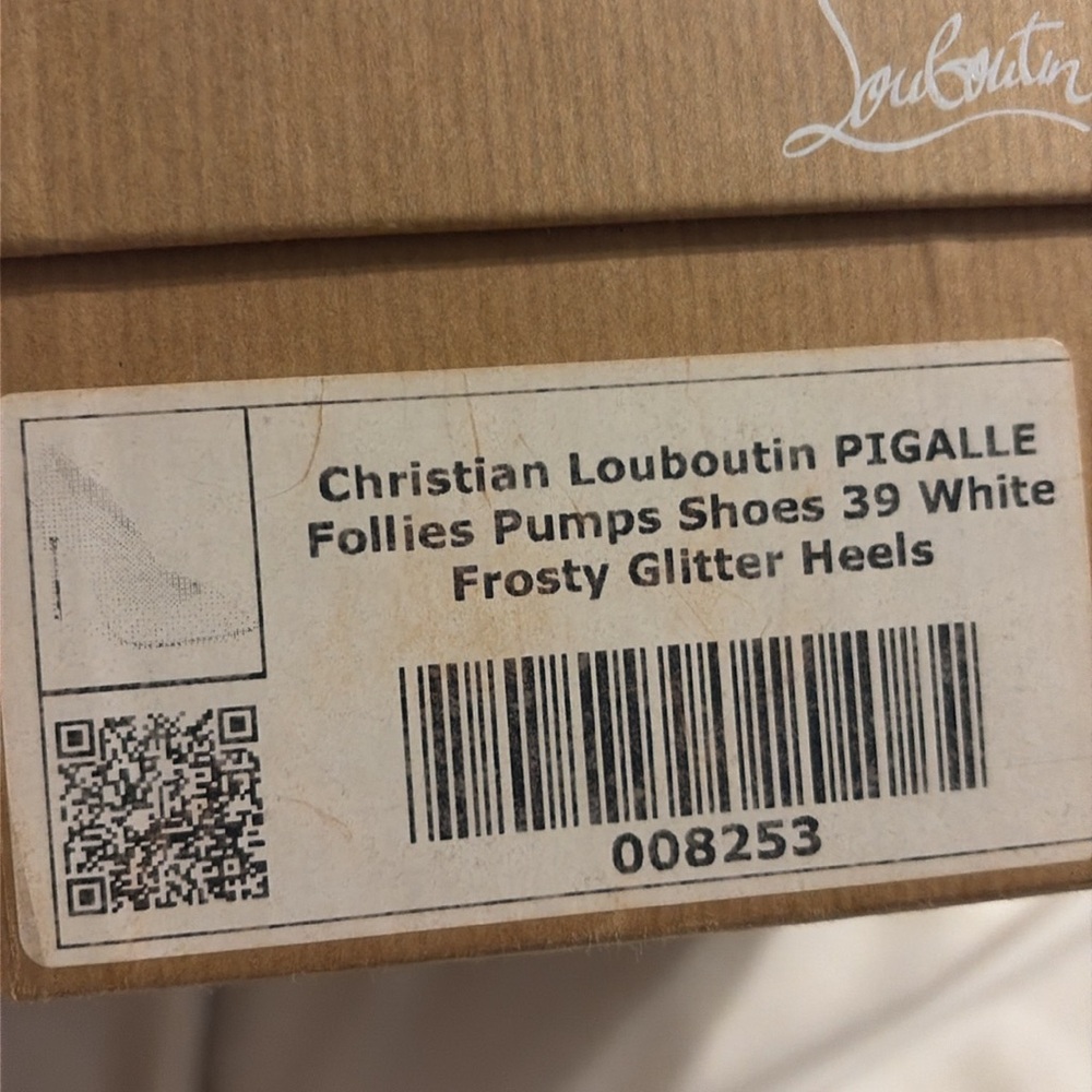 Christian Louboutin Glitter Heels in White/Silver and Red - Picture 5 of 7